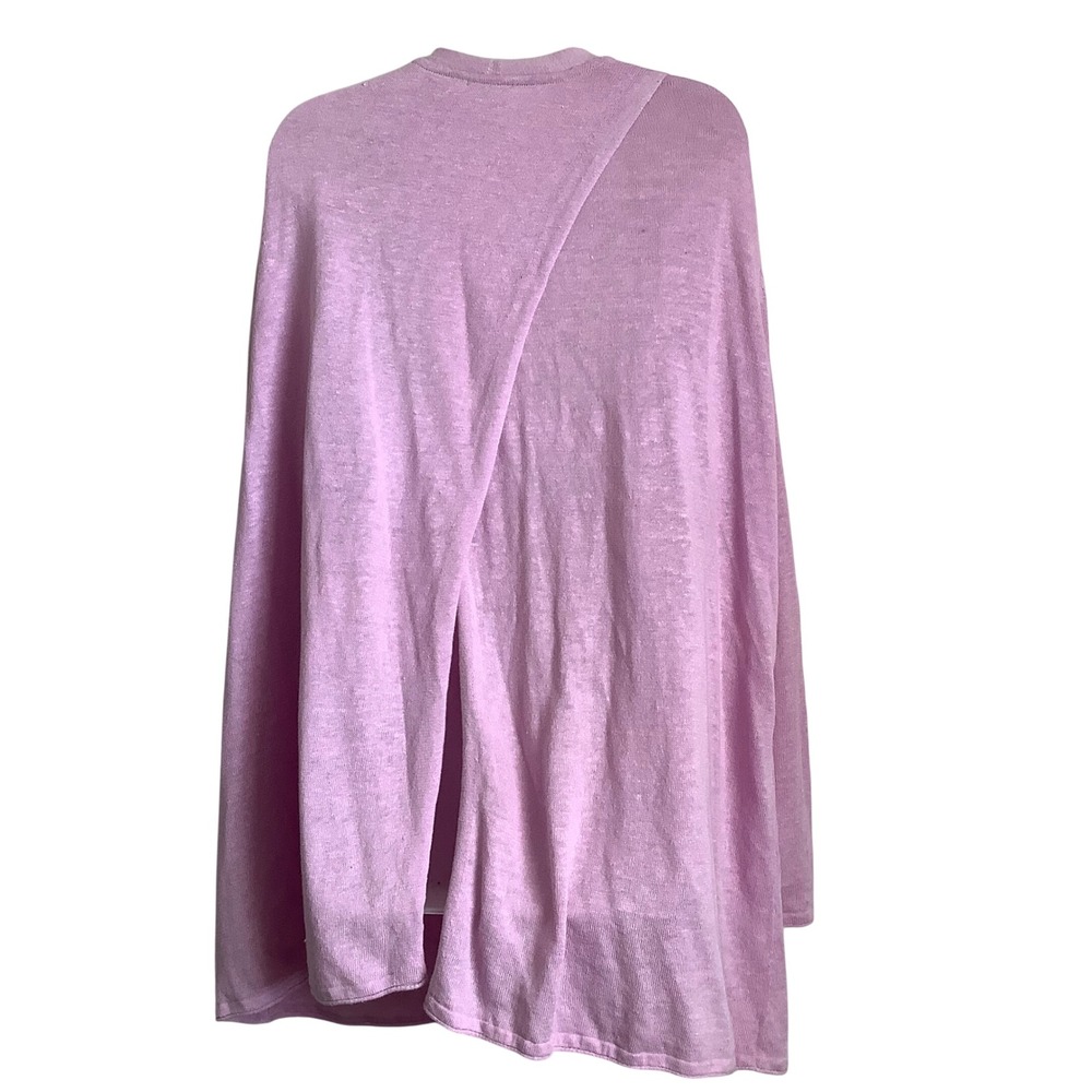 Pure Jill J.Jill Orchid Purple Linen Blend Open Front Crossover Back Cardigan XL